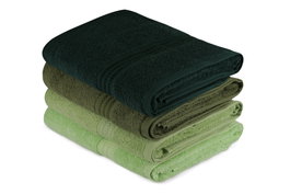 Aucune Juego de 4 toallas de baño - 70 x 140 cm - Verde